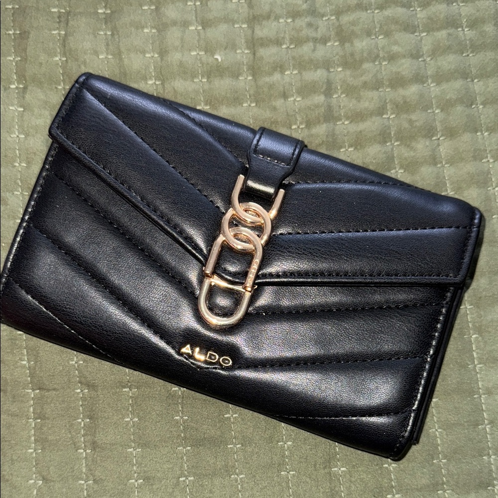 ALDO Black and Gold Chain Clutch